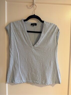 ME+EM Pale Blue V-Neck T-shirt